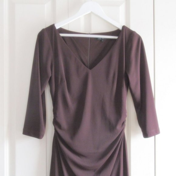 David Meister Burgundy Draped Dress  Size US 6 - Picture 6 of 8